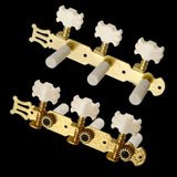 Max 3 in Line String Tuning Pegs Tuners Flower Button for Classical Guitar 3R 3L