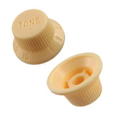 Max Guitar 1Volume & 2Tone Control Buttons Knobs for ST Sq Electric Guitar Cream