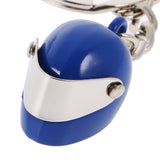 Modern Motorcycle Helmet Shaped Pendant Alloy Key Ring Bag Decoration Blue