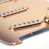 Maxbell Mirror Surface Prewired 3 Single Coil Pickguard SSS for Fender Guitar Gold