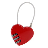 Maxbell Heart Wire Combination Lock Travel Luggage Small Padlock Key Suitcase Red