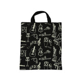 Women Girls Casual Cotton Music Notes Tote Shopper Bag Shoulder Handbag 7