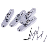 Maxbell Set of 4 Individual Bass Bridges for 4-String Electric Bass Silver with Mounting Screw Wrench