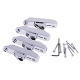 Maxbell Set of 4 Individual Bass Bridges for 4-String Electric Bass Silver with Mounting Screw Wrench