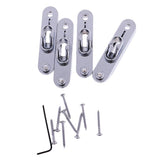 Maxbell Set of 4 Individual Bass Bridges for 4-String Electric Bass Silver with Mounting Screw Wrench