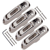 Maxbell Set of 4 Individual Bass Bridges for 4-String Electric Bass Silver with Mounting Screw Wrench