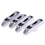 Maxbell Set of 4 Individual Bass Bridges for 4-String Electric Bass Silver with Mounting Screw Wrench
