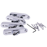Maxbell Set of 4 Individual Bass Bridges for 4-String Electric Bass Silver with Mounting Screw Wrench