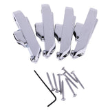 Maxbell Set of 4 Individual Bass Bridges for 4-String Electric Bass Silver with Mounting Screw Wrench