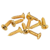 Maxbell Durable 50 Pieces Replacement Pickguard Mounting Screws Set for Electric Guitar Bass Parts Golden 0.47''