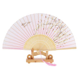 Folding Fan Bamboo Flower Handheld Fan Wedding Gift Party Home Office Decor type11