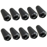 Maxbell 10pcs Internal Thread 4mm 3 or 5 Way Toggle Switch Tips Knobs Cap for ST SQ Electric Guitar Parts Replacement Black