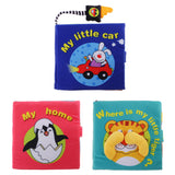 Maxbell Cute 3D Cloth Book Baby Night Educational Toys Little Car Animal Pattern Gift with Bag