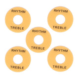 Maxbell Pack of 5 Beige Guitar Plastic Switch Washer Cover with Black Letters for Les Paul/Epiphone Guitar Accessory