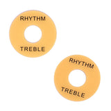 Maxbell Pack of 5 Beige Guitar Plastic Switch Washer Cover with Black Letters for Les Paul/Epiphone Guitar Accessory