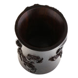 Maxbell Hand-carved Pen Pencil Vase Holder Calligraphy Writing Brush Pot Container