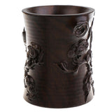 Maxbell Hand-carved Pen Pencil Vase Holder Calligraphy Writing Brush Pot Container
