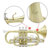 Max LADE Professional Bb Flat Cornet Brass Instrument with Carrying Case Gloves