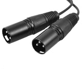 Max 0.3m/1ft XLR Y Splitter 3-Pin Female to Dual Male Mic Microphone Cable Cord