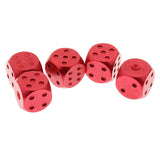 Max Aluminum Alloy Round Corner Metal Dice with Dots for D&D RPG MTG Red