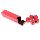 Max Aluminum Alloy Round Corner Metal Dice with Dots for D&D RPG MTG Red