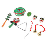 Maxbell 8 Pieces Green Wooden Cartoon Tambourine Musical Instruments Toys Gift for Kids Baby Toddle