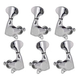 Max 6 Pieces Sealed-gear Acoustic Guitar Tuning Pegs Tuners Machine Heads Silver