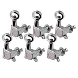 Maxbell Hollow Handle String Tuning Pegs Enclosed for Acoustic Guitar 6R Silver