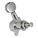 Max String Tuning Pegs Enclosed Round Button for Acoustic Guitar 6R Silver