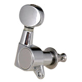 Max String Tuning Pegs Enclosed Round Button for Acoustic Guitar 6R Silver