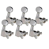 Max String Tuning Pegs Enclosed Round Button for Acoustic Guitar 6R Silver