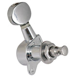 Max String Tuning Pegs Enclosed Round Button for Acoustic Guitar 3R3L Silver