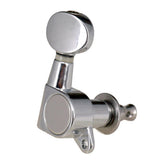 Max String Tuning Pegs Enclosed Round Button for Acoustic Guitar 3R3L Silver
