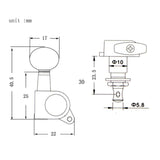 Max String Tuning Pegs Enclosed Round Button for Acoustic Guitar 6R Gold