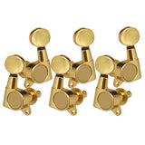 Maxbell String Tuning Pegs Enclosed Button for Acoustic Electric Guitar 3R3L Gold