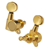 Maxbell String Tuning Pegs Enclosed Button for Acoustic Electric Guitar 3R3L Gold