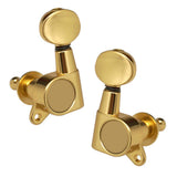 Maxbell String Tuning Pegs Enclosed Button for Acoustic Electric Guitar 3R3L Gold