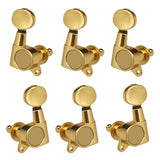 Maxbell String Tuning Pegs Enclosed Button for Acoustic Electric Guitar 3R3L Gold