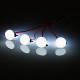 Max RC Car Round LED Light & Cover for 1:10 Axial SCX10 90046 D90 RC Car 4pcs