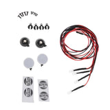 Maxbell RC Car Round LED Light & Cover for 1:10 Axial SCX10 90046 D90 RC Car 2pcs