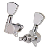 Max Guitar String Locking Tuning Pegs Machine Head Tuner 3L3R Replacement Silver