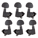 Max Guitar Sealed Tuning Pegs Semicircle Machine Head Tuners Replacement Black