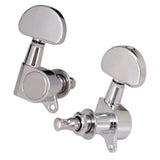 Max Guitar Sealed Tuning Pegs Semicircle Machine Head Tuners Replacement Silver