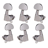 Max Guitar Sealed Tuning Pegs Semicircle Machine Head Tuners Replacement Silver