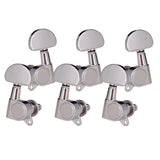 Max Guitar Sealed Tuning Pegs Semicircle Machine Head Tuners Replacement Silver