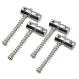 Max 2 Long&2 Short Bass Bridge Saddles for Electric Bass Replacement Part Silver