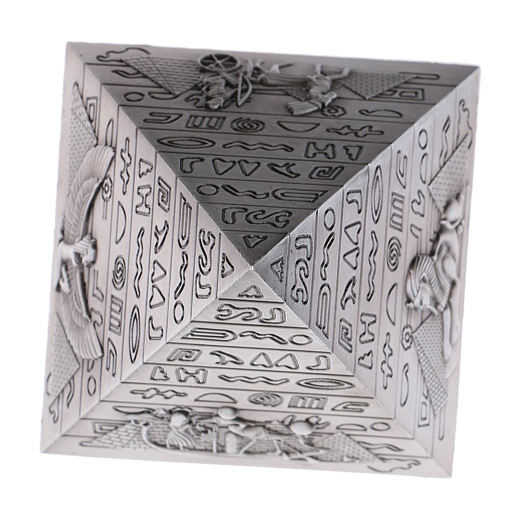 Metal Handicrafts Egyptian Pyramids Building Model Home Bookshelf Ornament Gray