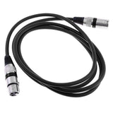 Max 2M/6Ft Stereo 3Pin Male to Female XLR Mic Microphone Cable Patch Lead Black