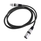 Max 2M/6Ft Stereo 3Pin Male to Female XLR Mic Microphone Cable Patch Lead Black
