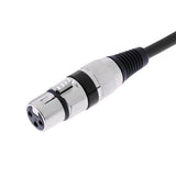 Max 2M/6Ft Stereo 3Pin Male to Female XLR Mic Microphone Cable Patch Lead Black